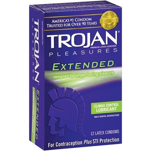 Trojan Pleasures Extended Lubricated Condoms - 12 Pack Tj97250 TJ97252