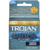 Trojan Sensitivity Bareskin Lubricated Condoms - 3 Pack TJ95705