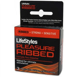 Lifestyles Pleasure Ribbed Lubricated Condoms - 3 Pack LS4103