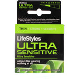 Lifestyles Ultra Sensitive Lubricated Condoms -3 Pack LS1703