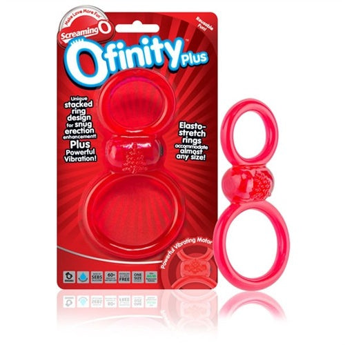 Ofinity Plus - Dual Vibrating Ring - Red OFYP-R-110E