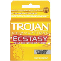 Trojan Stimulations Ecstasy Lubricated Condoms - 3 Pack Tj94720 TJ94721