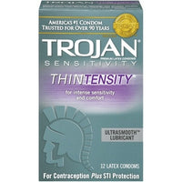 Trojan Sensitivity Thintensity Lubricated Condoms - 12 Pack TJ92673