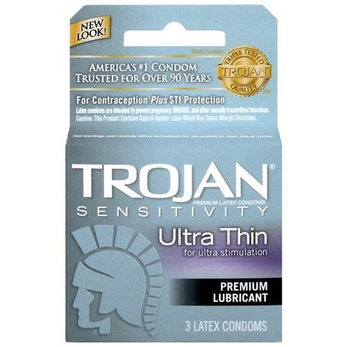 Trojan Sensitivity Ultra Thin Lubricated Condoms - 3 Pack TJ92620