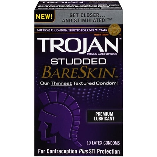 Trojan Studded Bareskin 10 Pack PM22889