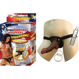 Afro American Whoppers Vibrating 8-Inch Dong With Universal Harness - Brown NW2328-3